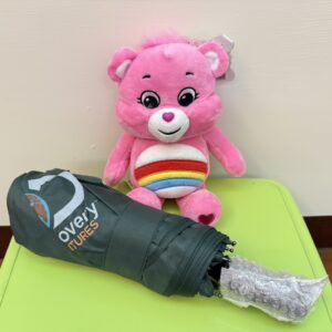 粉色素面手動兩用傘